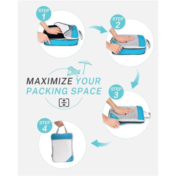 Compression Packing Cubes, Gonex Extensible Storage Mesh Bags Organizers - Picture 2 of 7